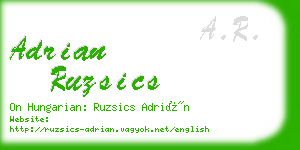 adrian ruzsics business card